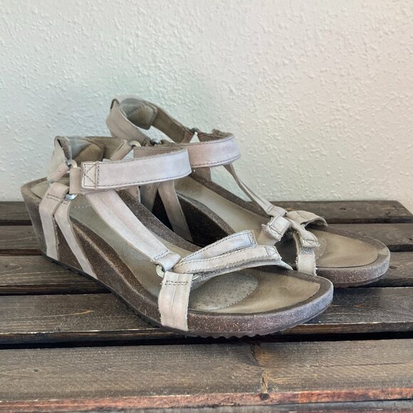Teva Women's Ysidro Universal Taupe Slip On Flip Flop Wedge Sandals Size 7.5 - Picture 1 of 11